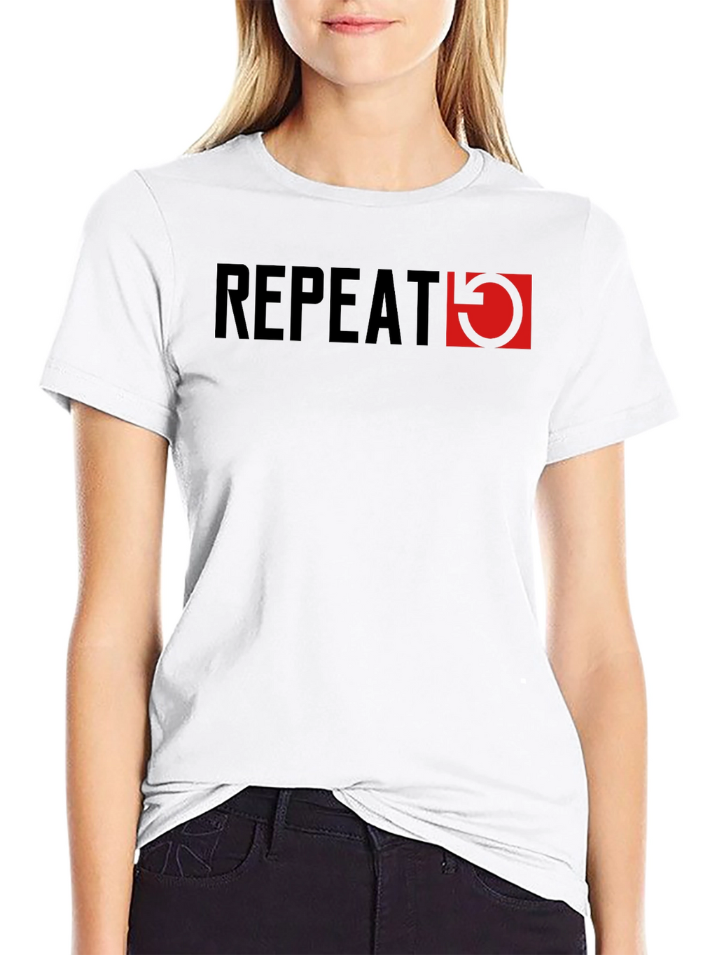 Repeat Graphic Tee - Stylish Mens Black T-Shirt