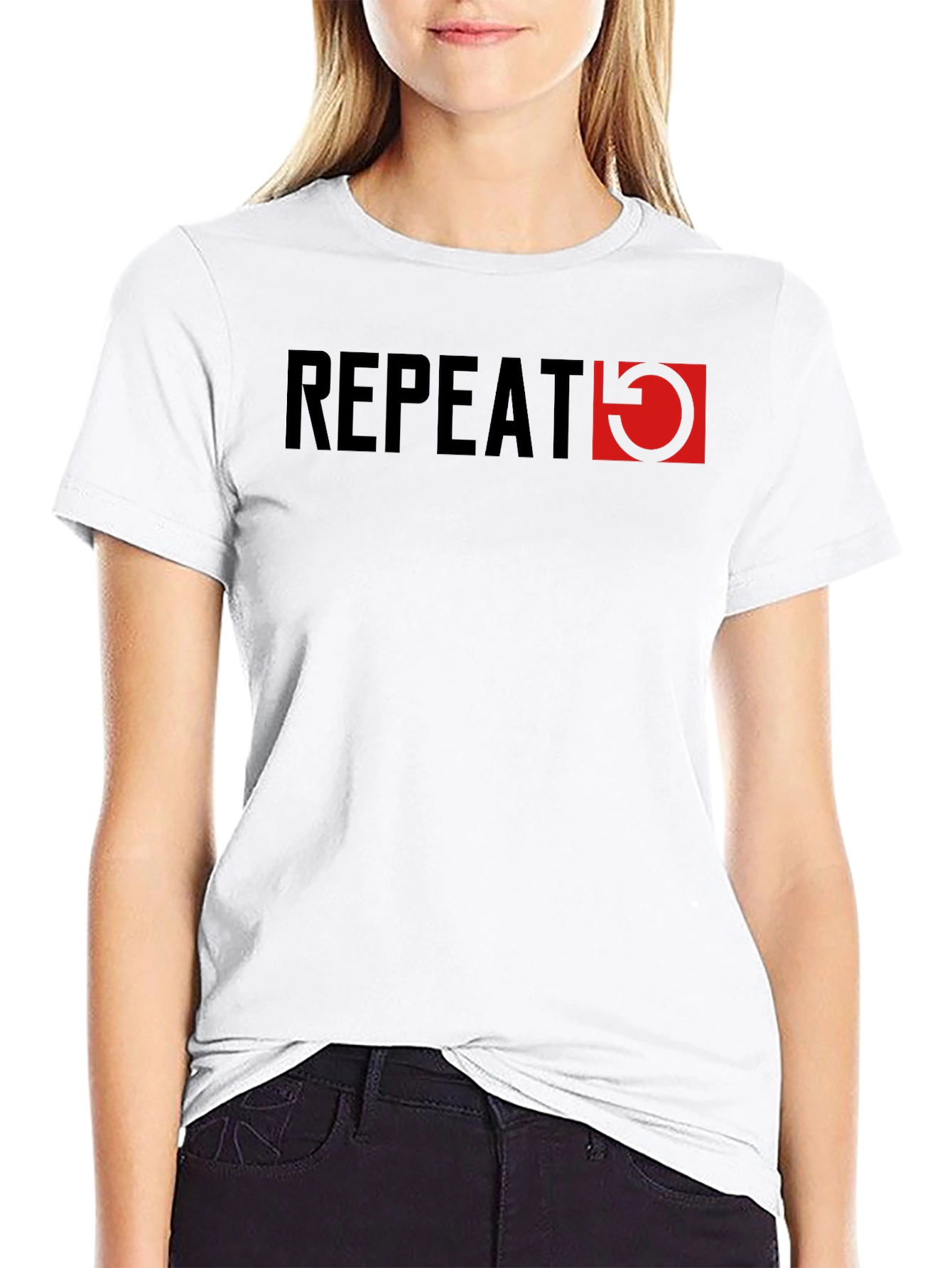 Repeat Graphic Tee - Stylish Mens Black T-Shirt