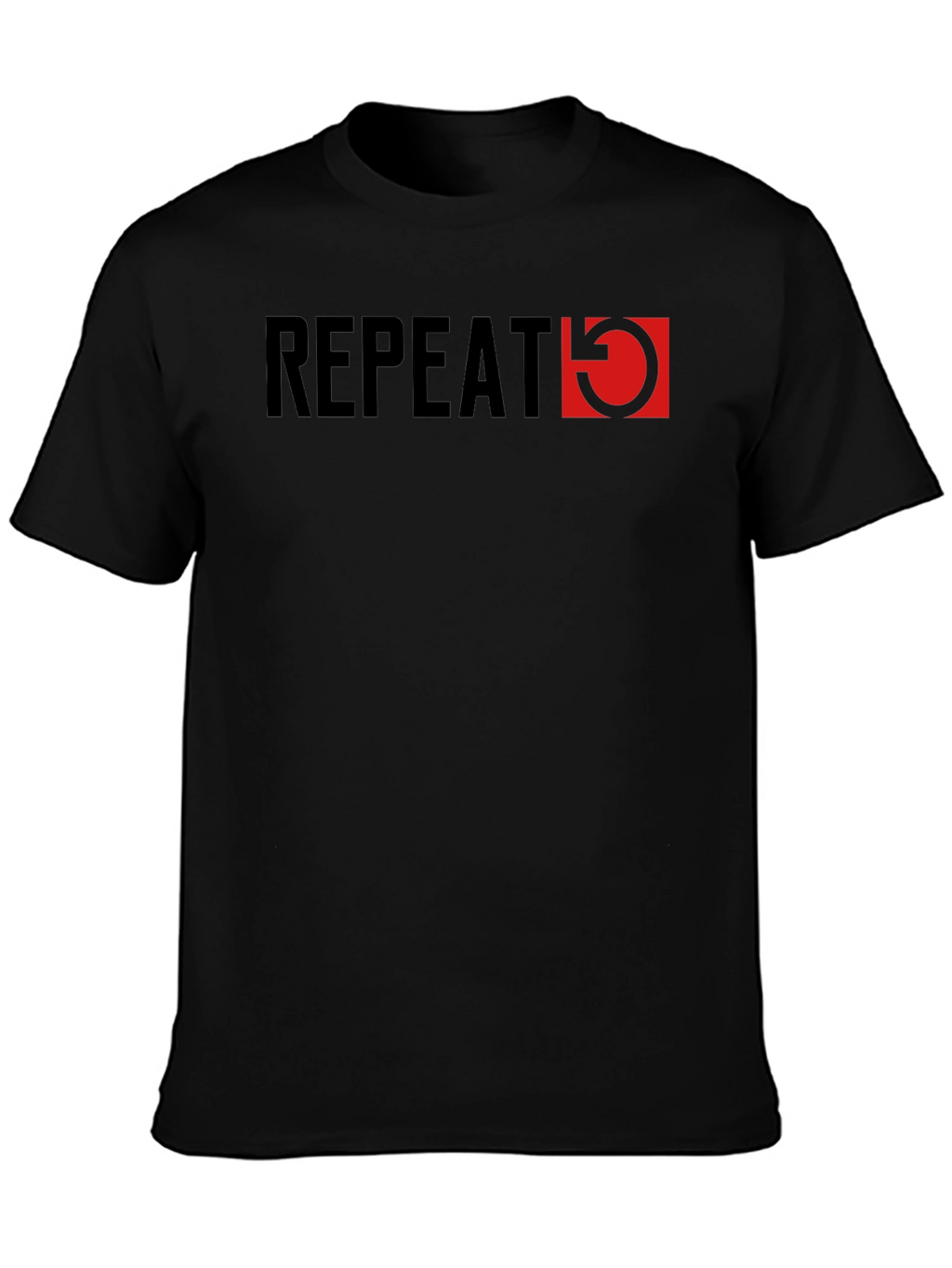 Repeat Graphic Tee - Stylish Mens Black T-Shirt