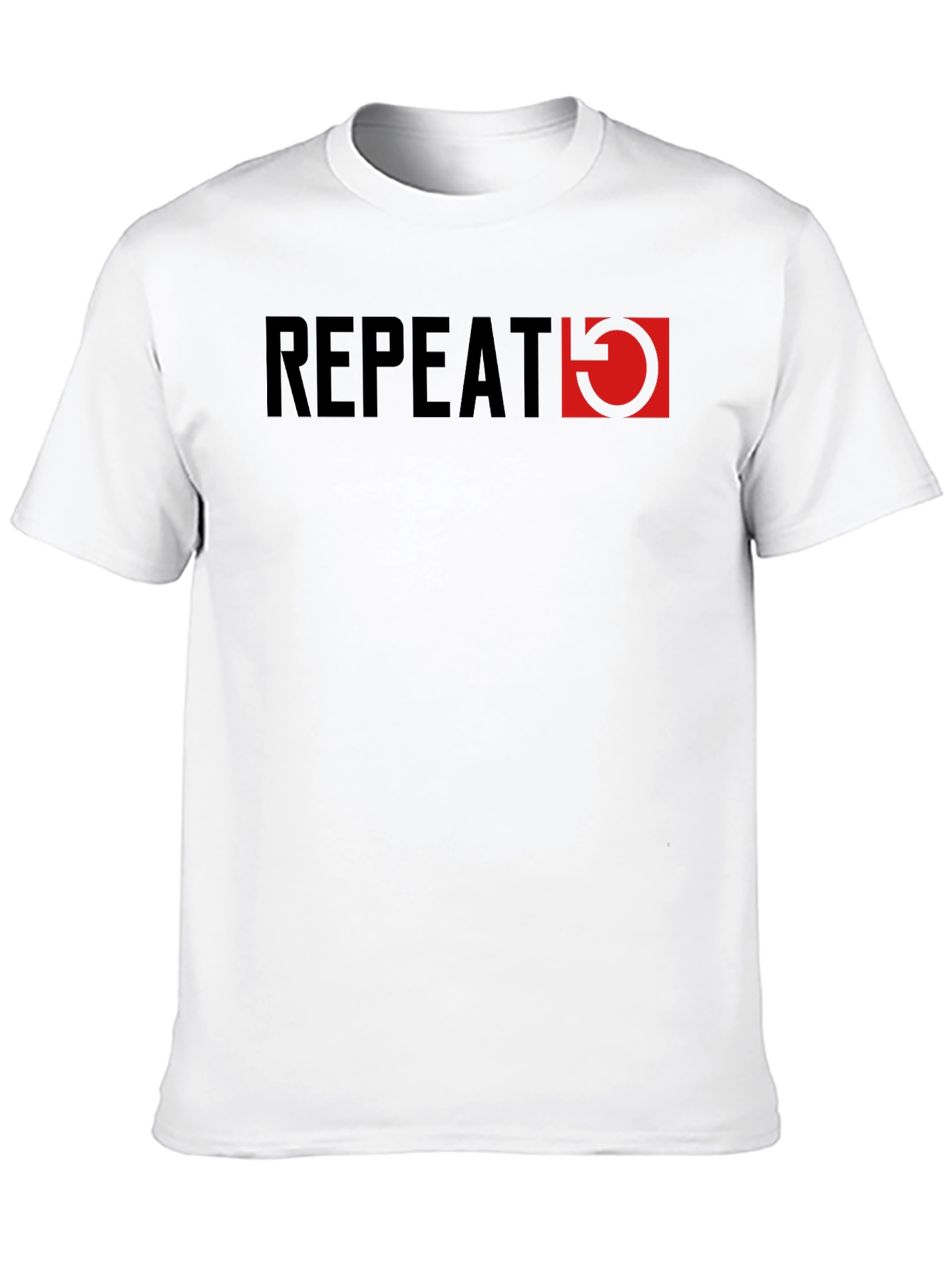Repeat Graphic Tee - Stylish Mens Black T-Shirt