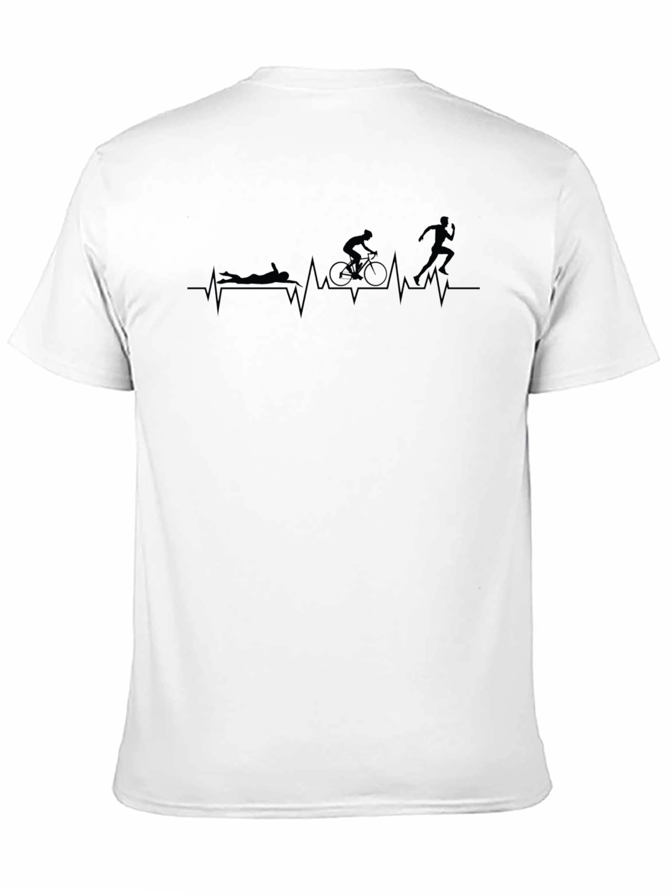Triathlon Heartbeat Graphic T-Shirt - Black