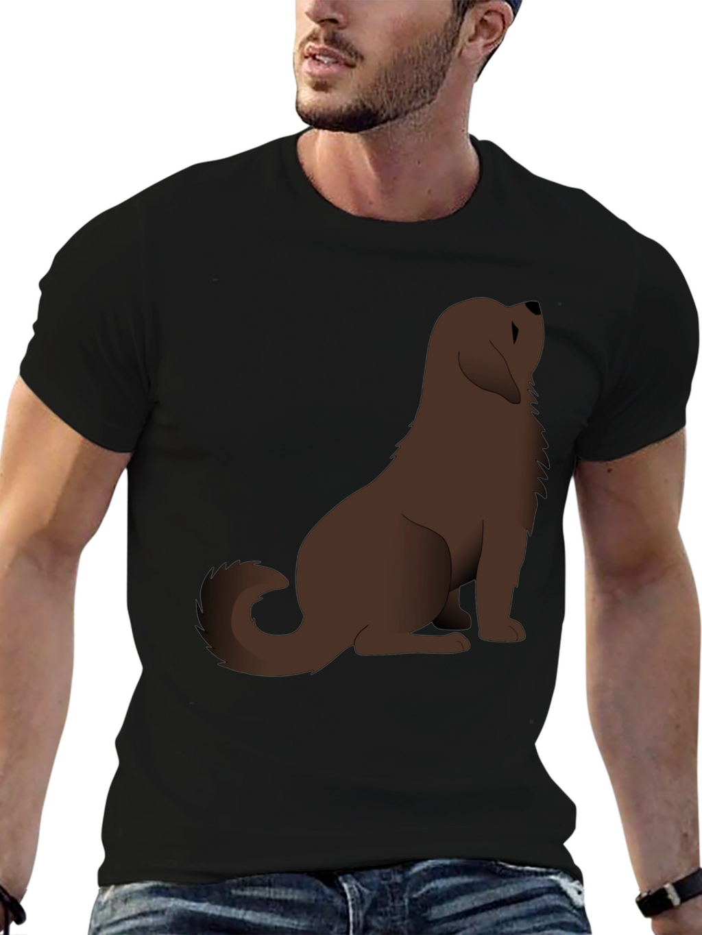 Dog Lovers Black Cotton Graphic Tee