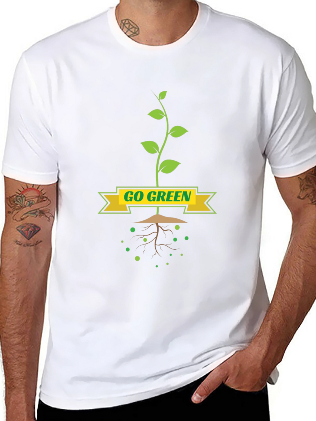 Go Green T-Shirt - Eco-Friendly Plant Design