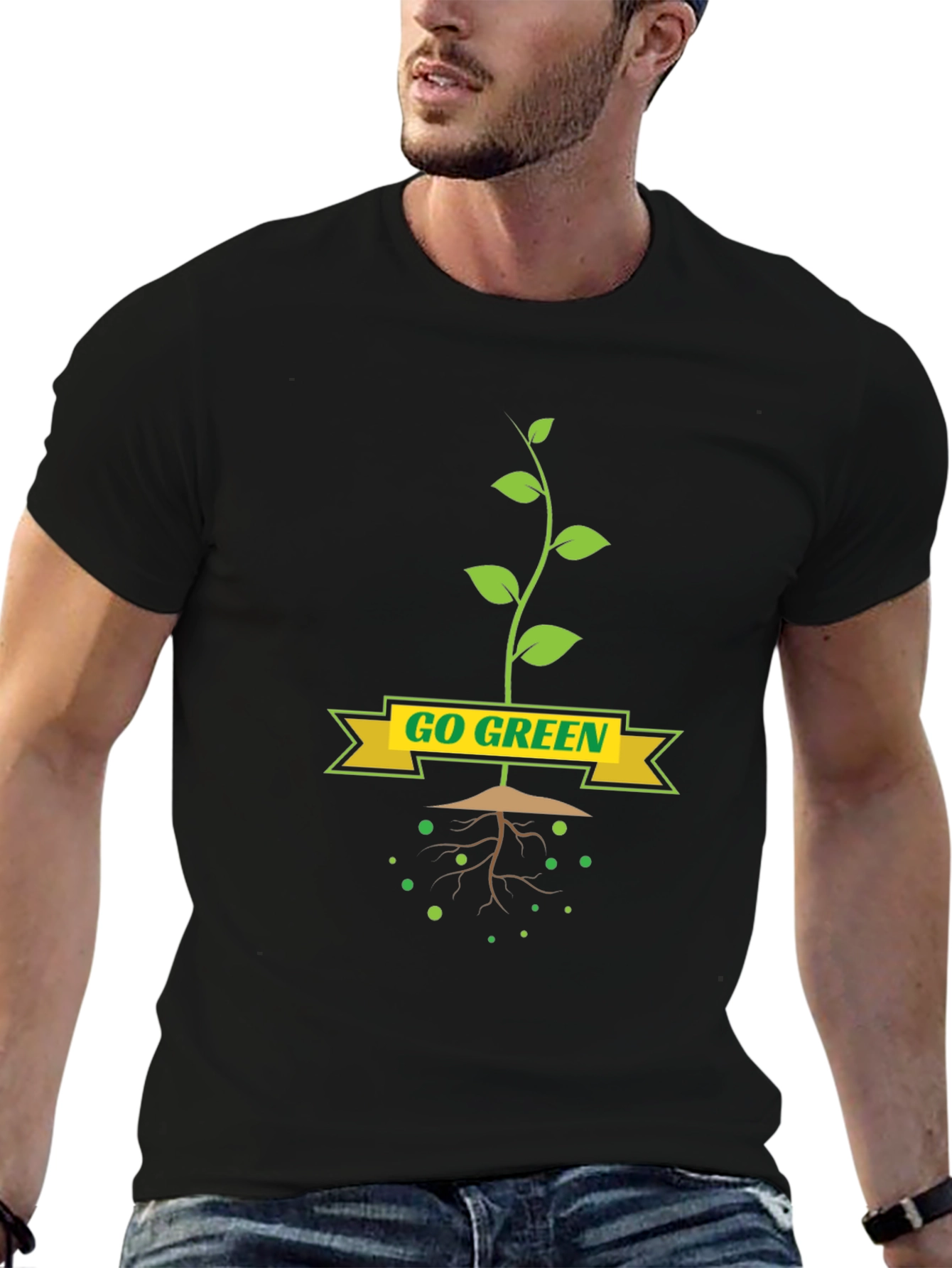 Go Green T-Shirt - Eco-Friendly Plant Design