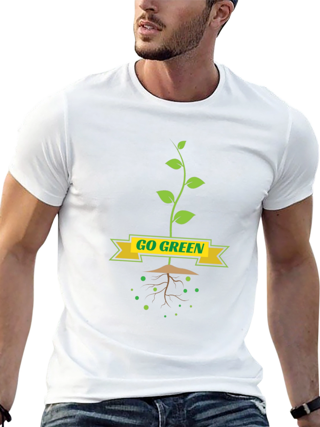 Go Green T-Shirt - Eco-Friendly Plant Design