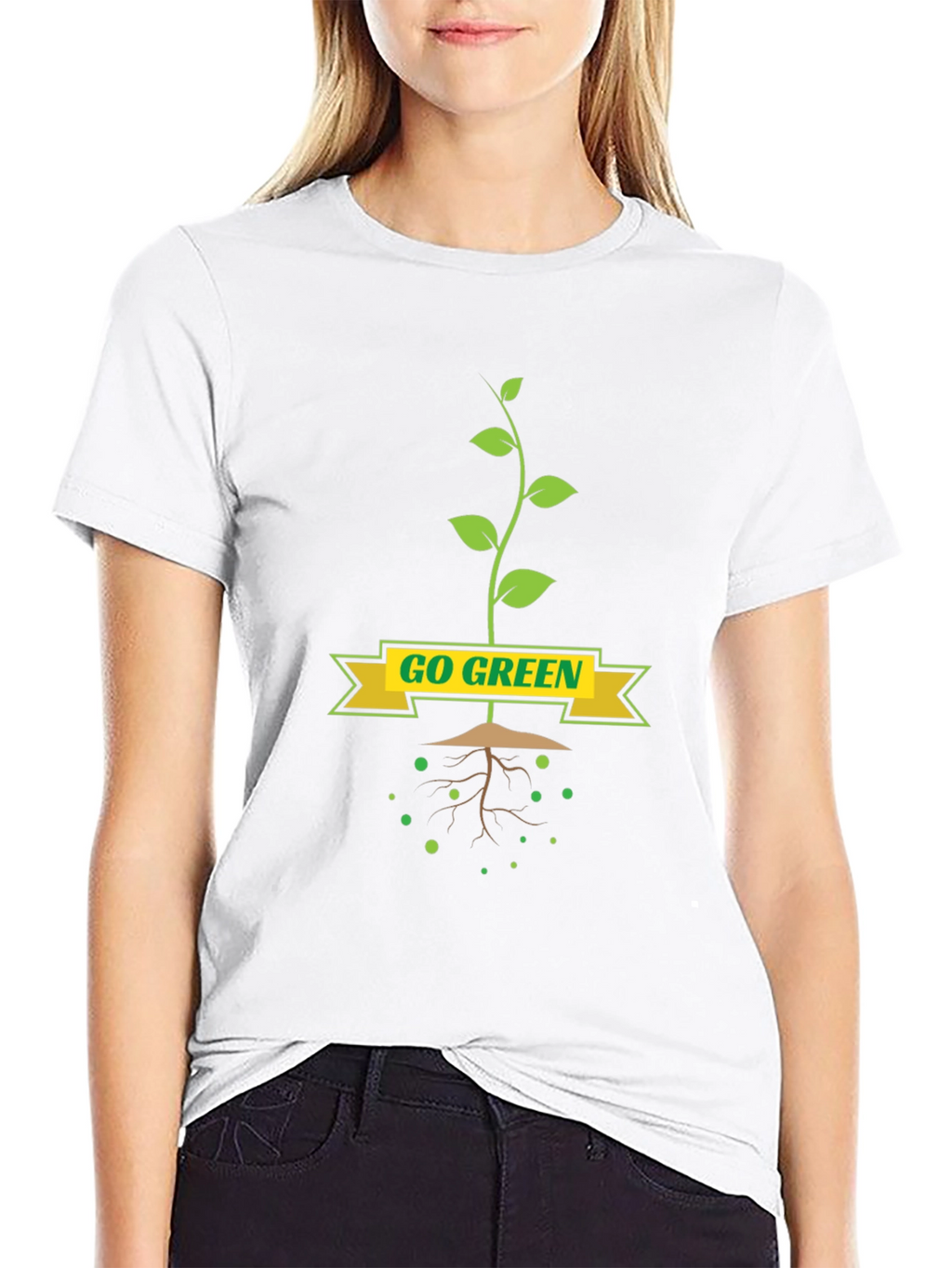 Go Green T-Shirt - Eco-Friendly Plant Design