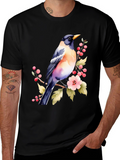 Bird & Blossoms Graphic Tee - Nature Lovers Shirt