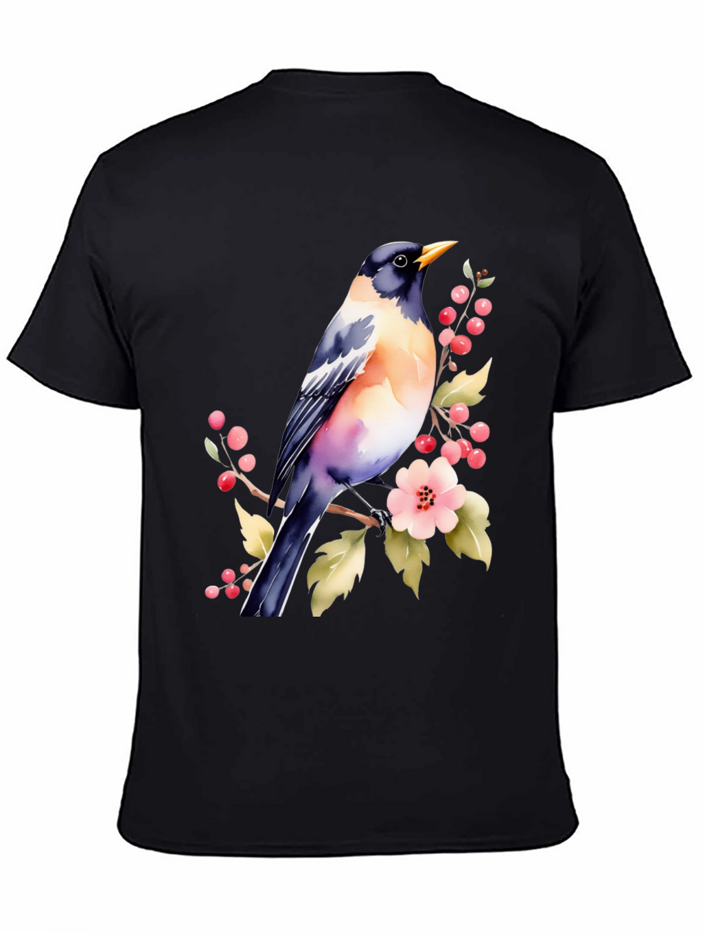 Bird & Blossoms Graphic Tee - Nature Lovers Shirt