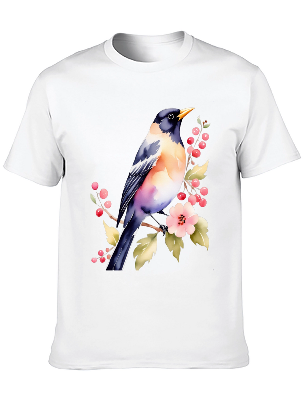 Bird & Blossoms Graphic Tee - Nature Lovers Shirt