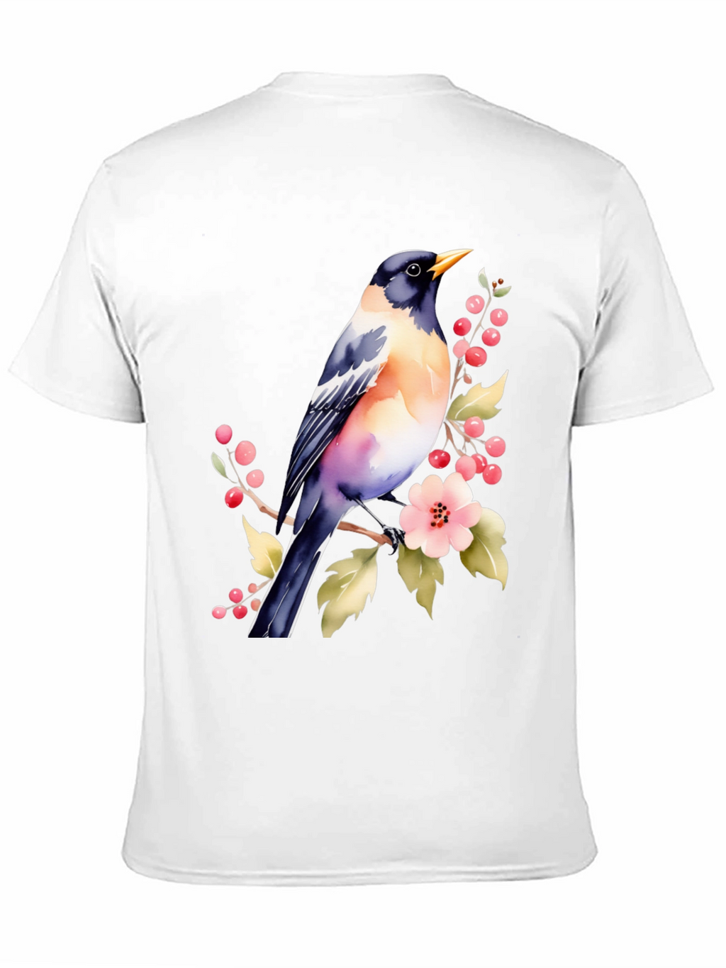 Bird & Blossoms Graphic Tee - Nature Lovers Shirt