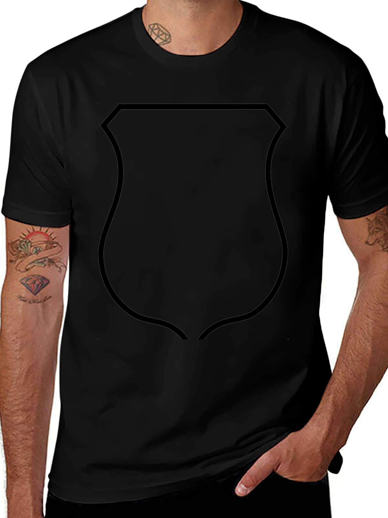 Black Shield Graphic Tee - Classic Style