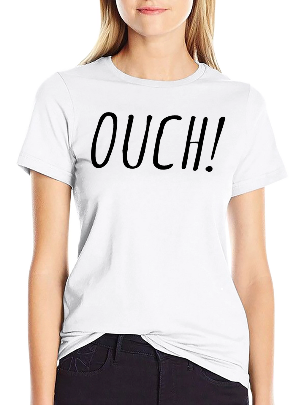 Ouch! Graphic Tee - Black Cotton T-Shirt