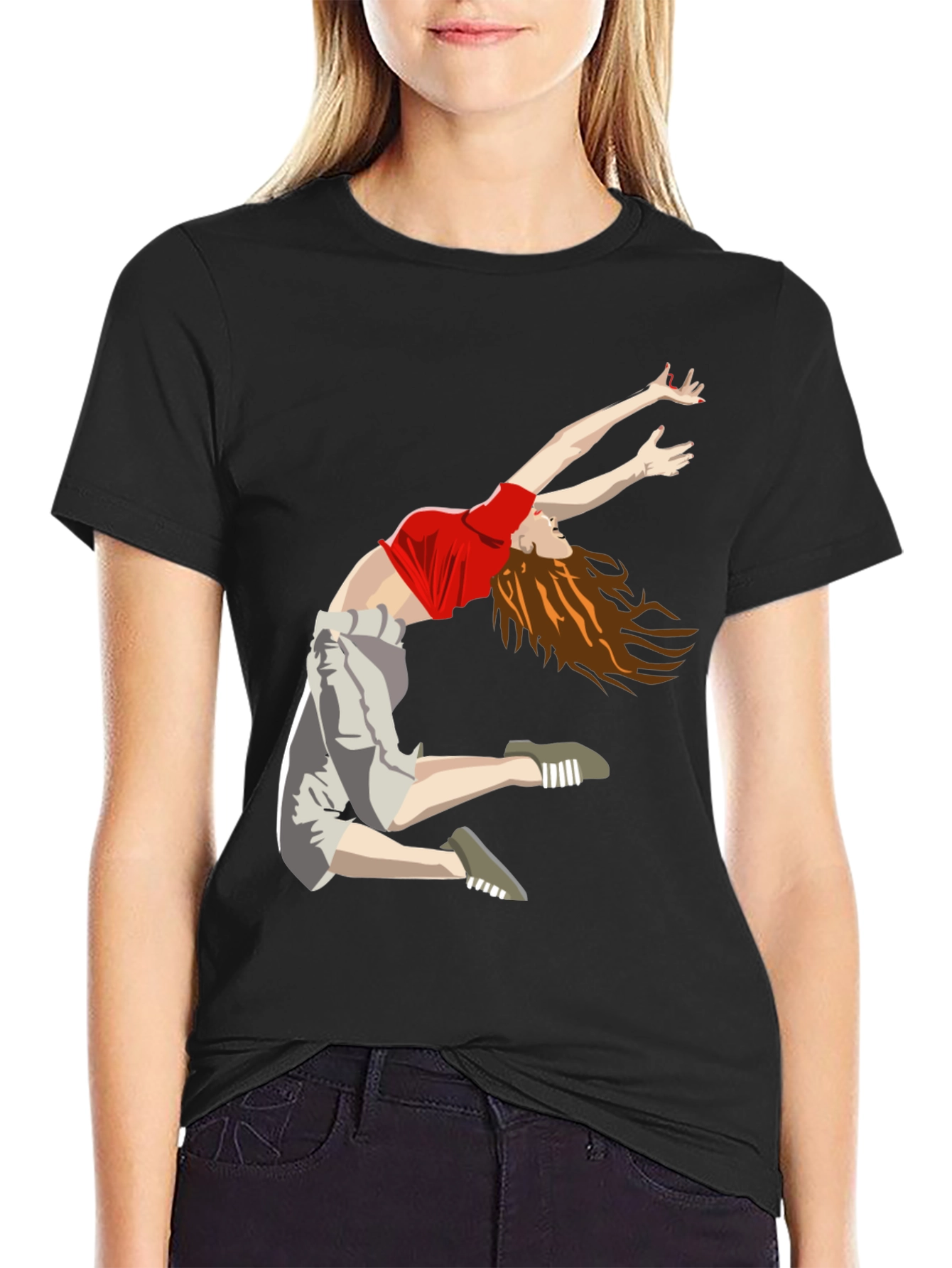 Dancer Graphic Tee - Stylish Black T-Shirt