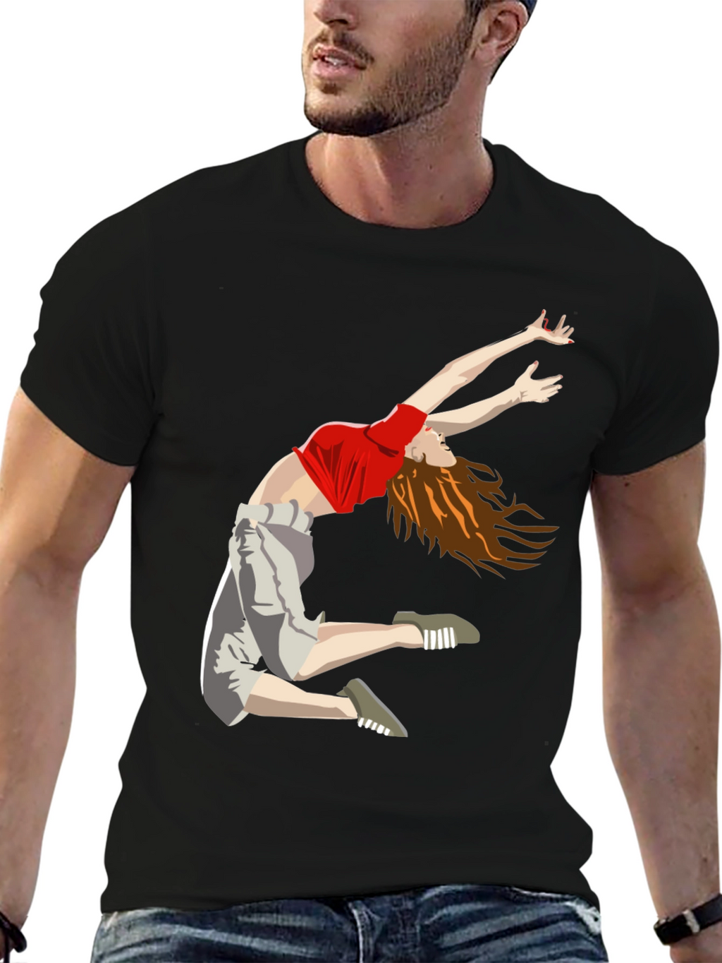 Dancer Graphic Tee - Stylish Black T-Shirt