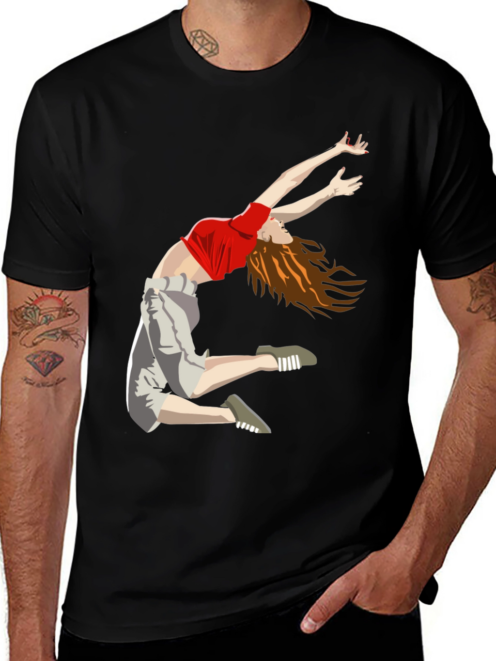 Dancer Graphic Tee - Stylish Black T-Shirt