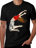 Dancer Graphic Tee - Stylish Black T-Shirt