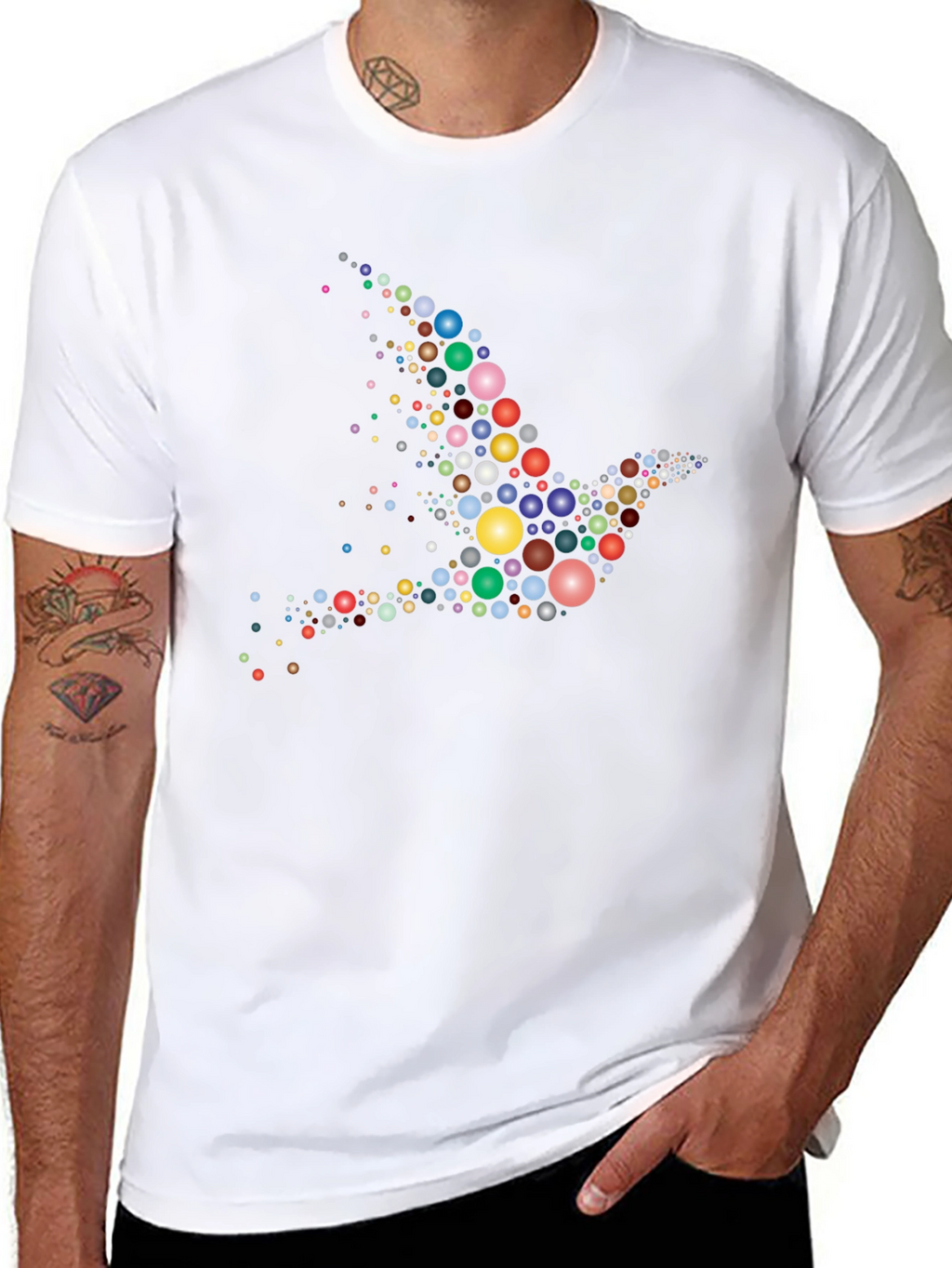 Dove Bubble Print Black T-Shirt