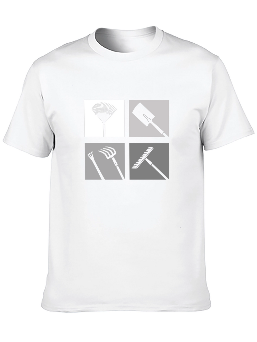 Gardening Tools Graphic Tee - Black Cotton Casual Shirt