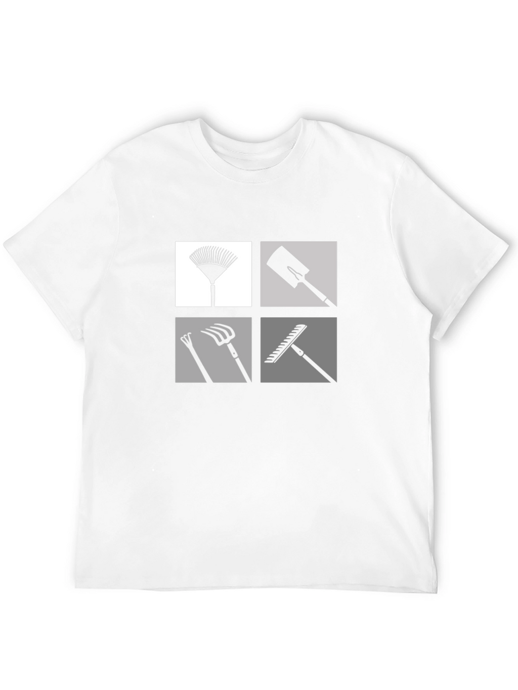 Gardening Tools Graphic Tee - Black Cotton Casual Shirt