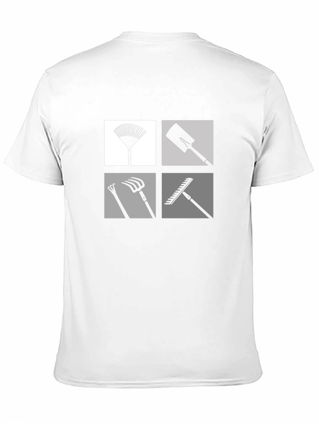 Gardening Tools Graphic Tee - Black Cotton Casual Shirt