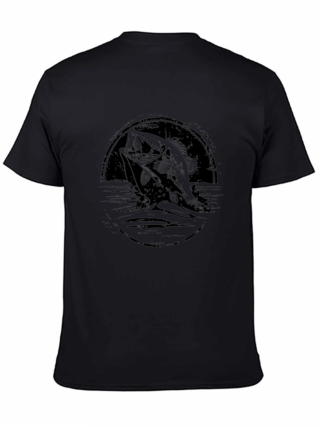 Bass Fishing Graphic Tee - Black