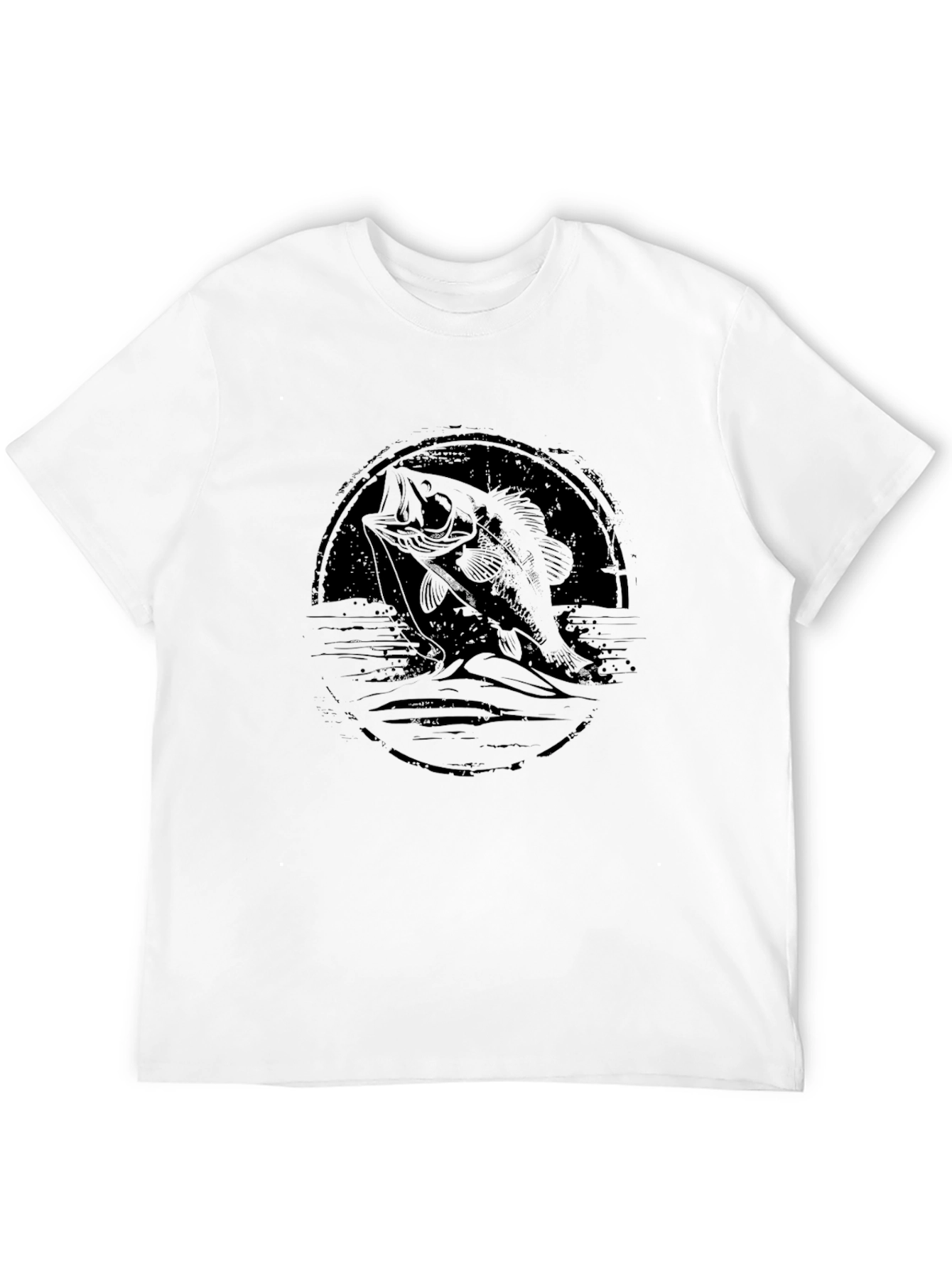 Bass Fishing Graphic Tee - Black
