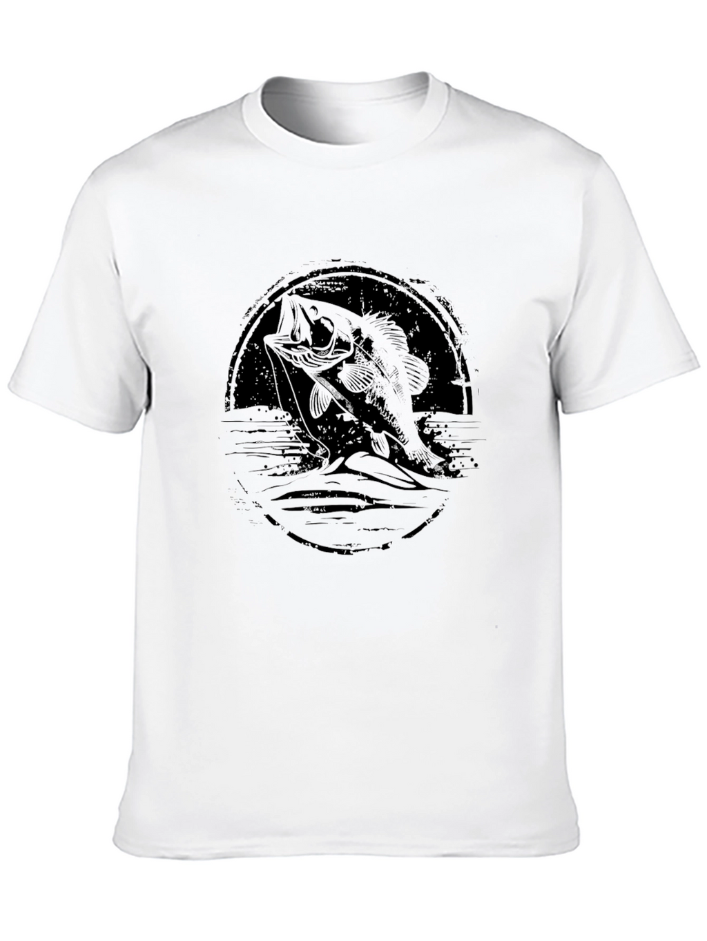 Bass Fishing Graphic Tee - Black