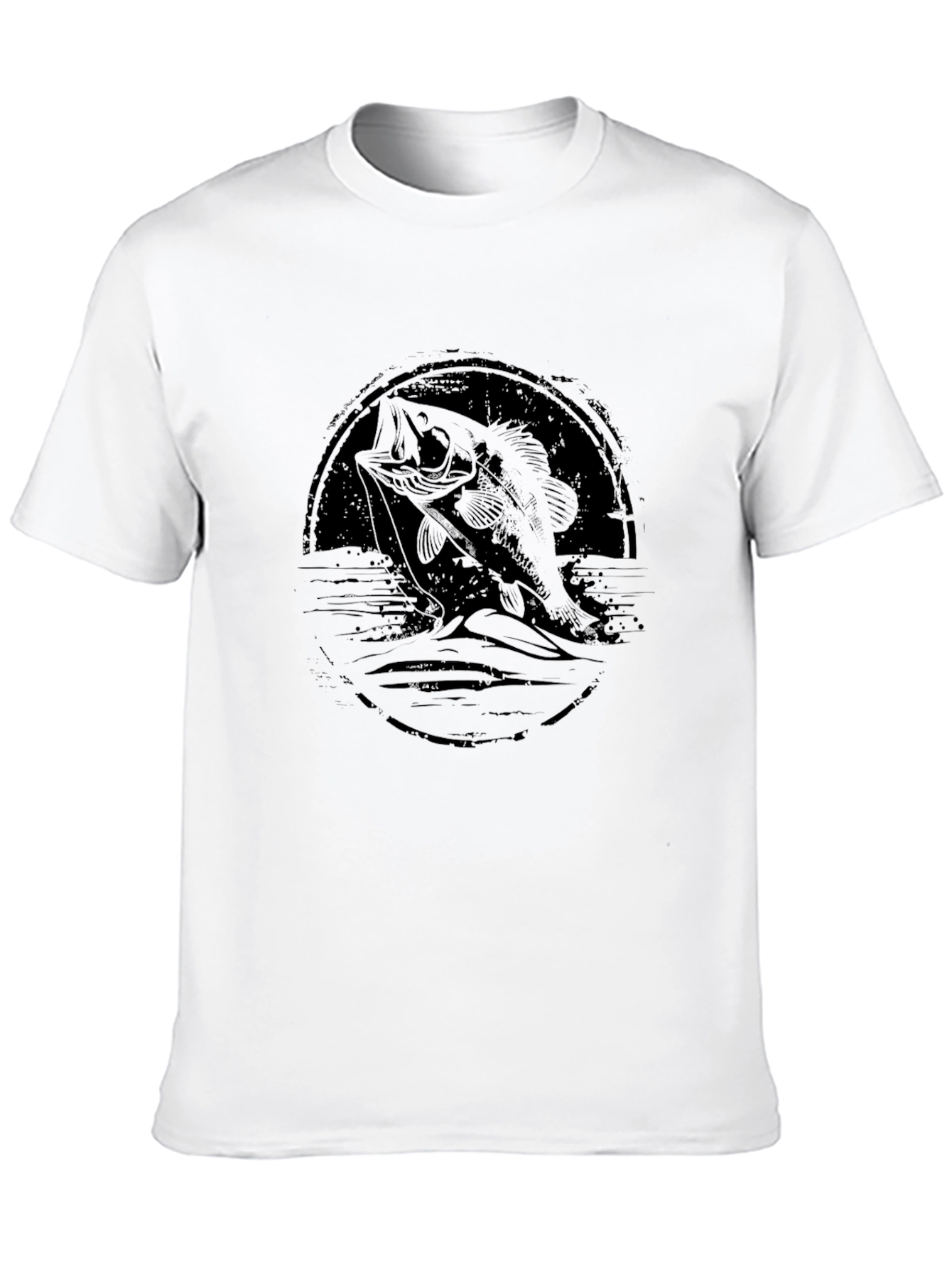 Bass Fishing Graphic Tee - Black