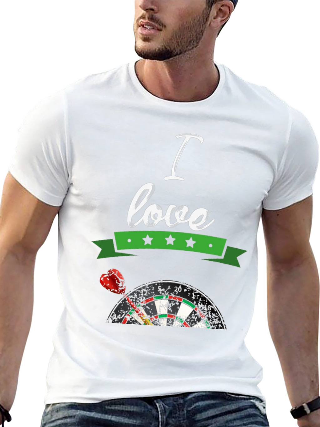 I Love Darts T-Shirt - Dartboard Design