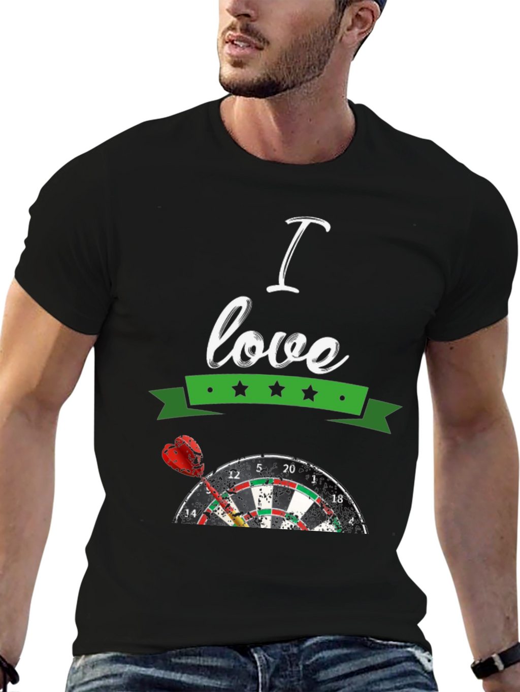 I Love Darts T-Shirt - Dartboard Design
