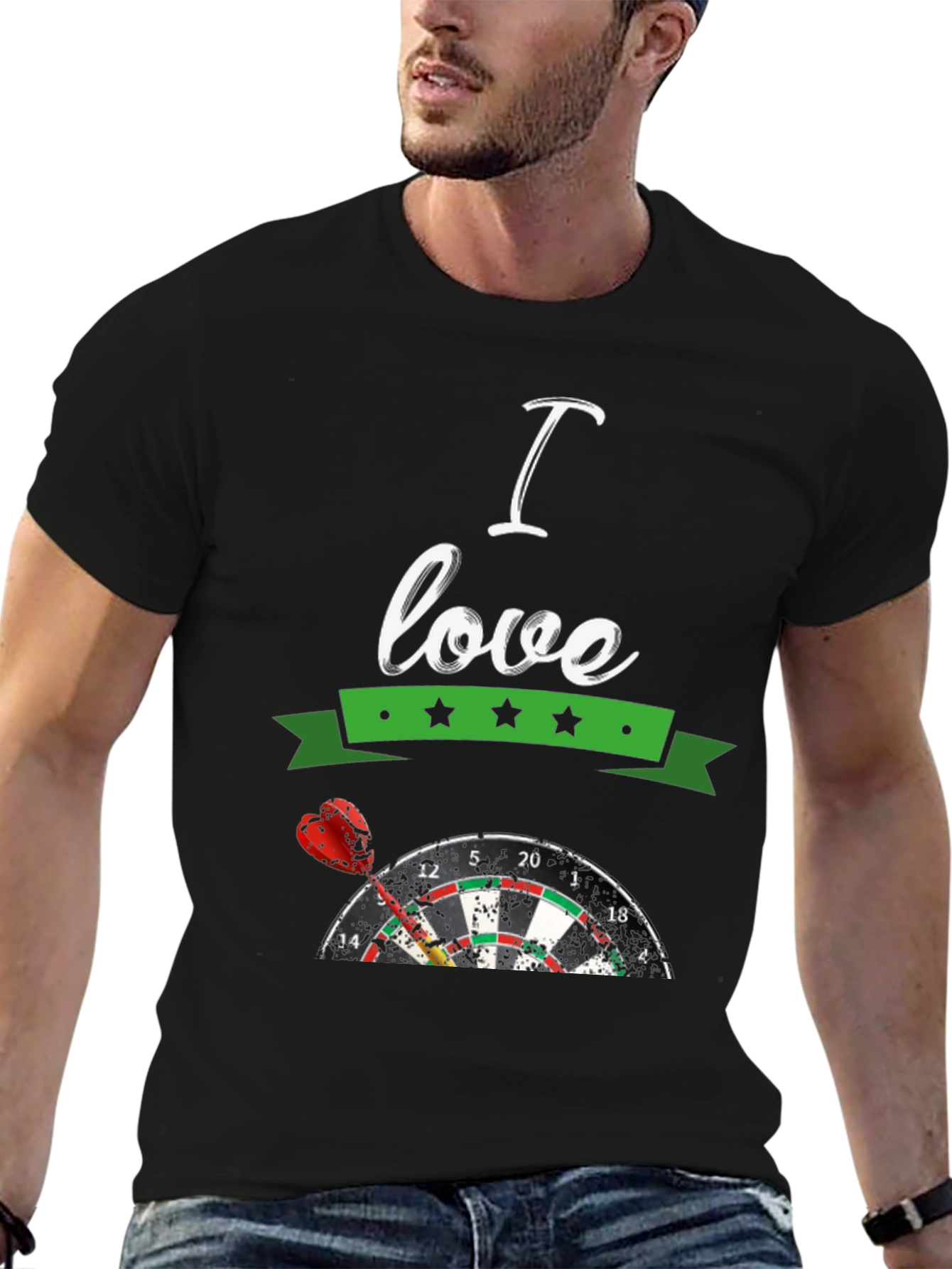 I Love Darts T-Shirt - Dartboard Design