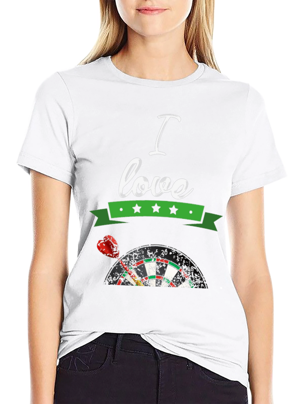 I Love Darts T-Shirt - Dartboard Design