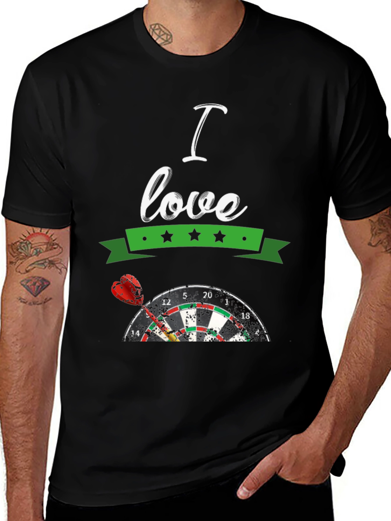 I Love Darts T-Shirt - Dartboard Design