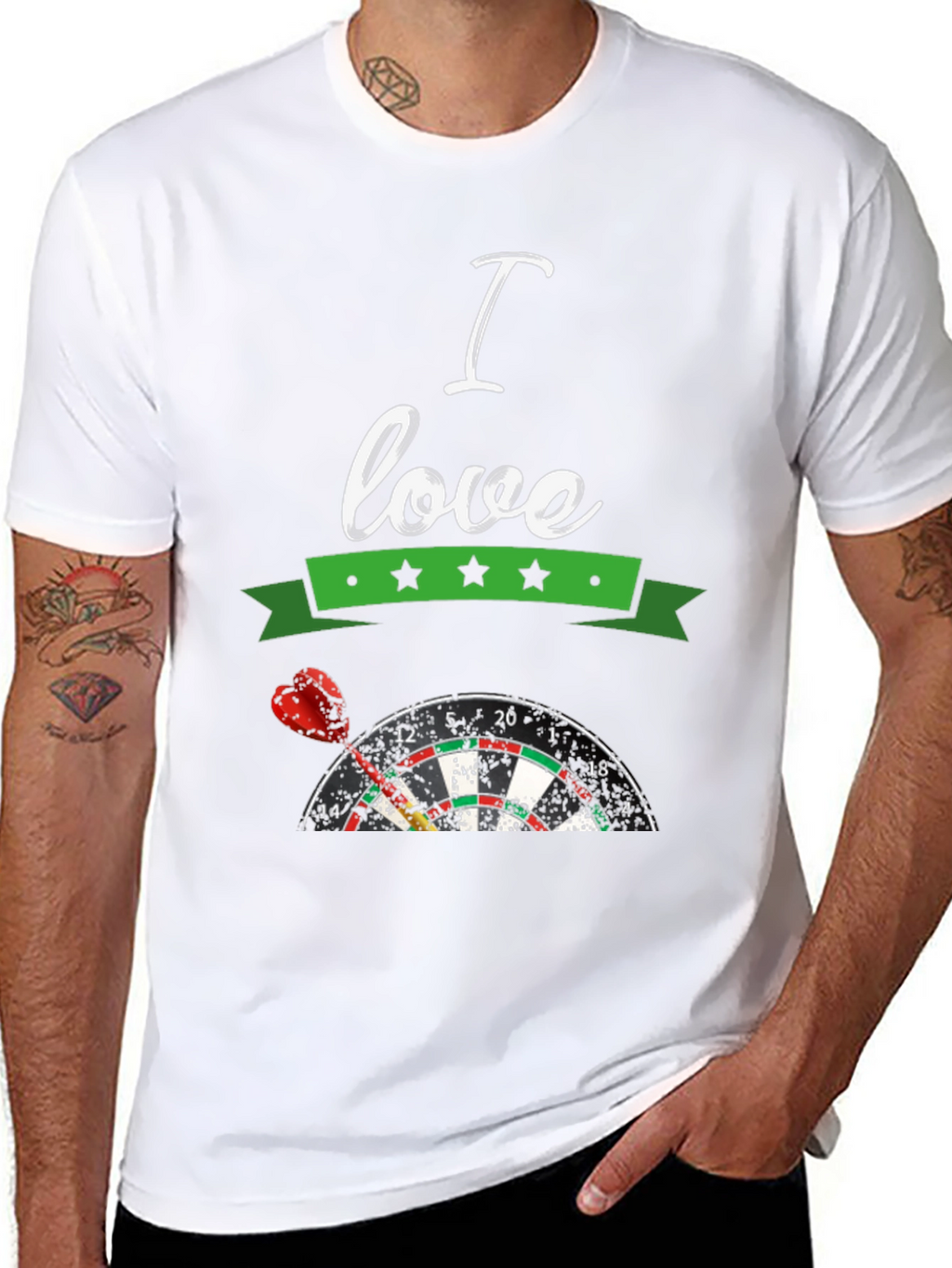 I Love Darts T-Shirt - Dartboard Design