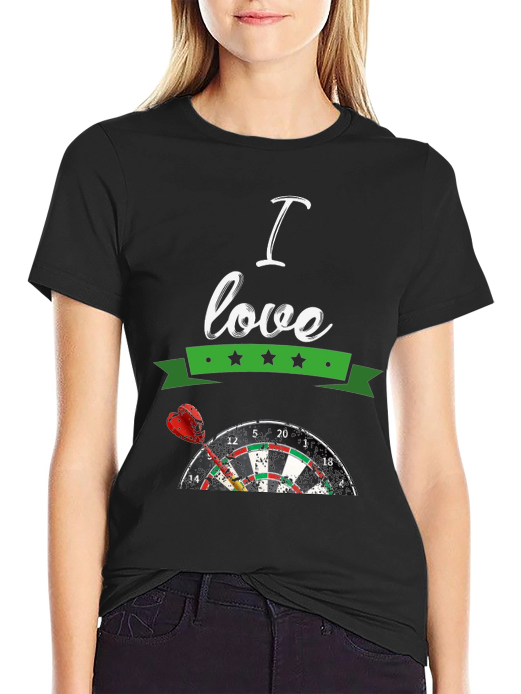I Love Darts T-Shirt - Dartboard Design