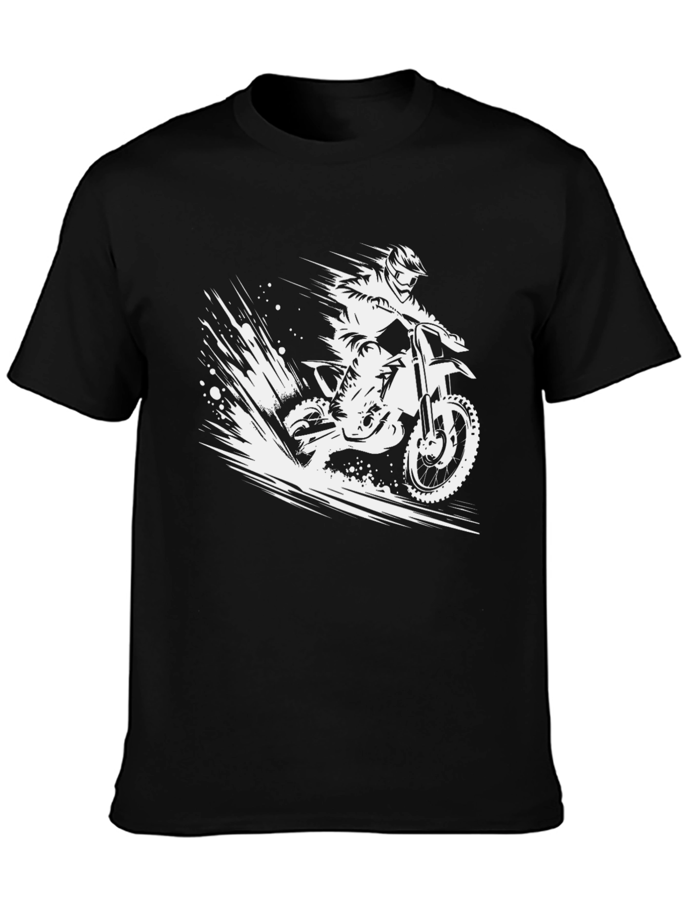 Dirt Bike Rider Graphic Tee - Black