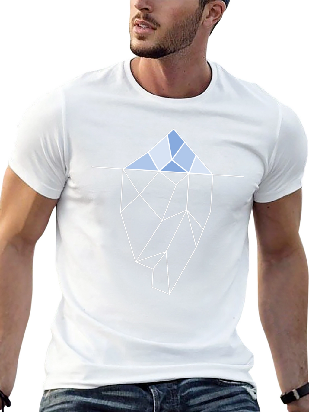 Geometric Iceberg T-Shirt - Black