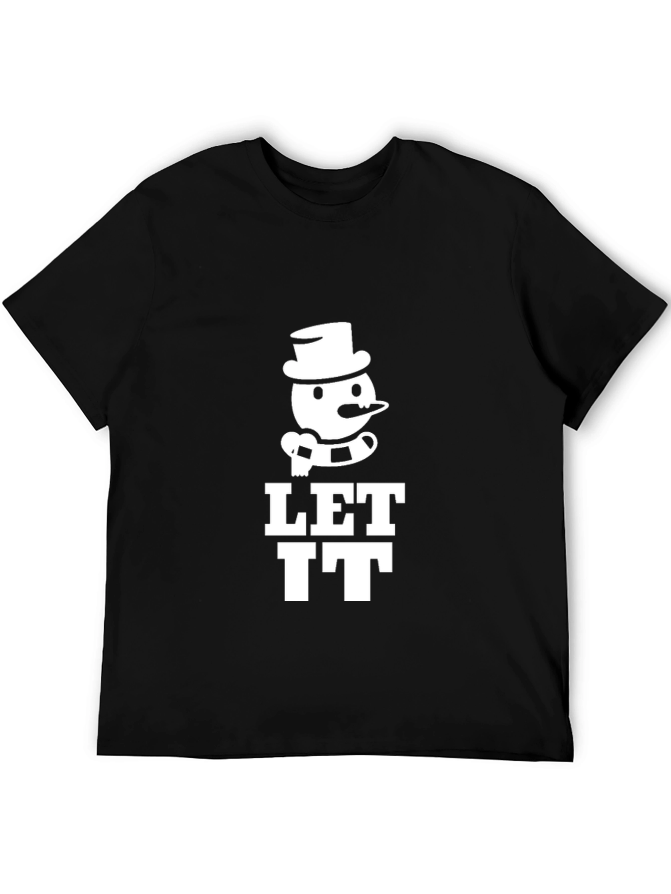 Let It Snowman Graphic Tee - Black