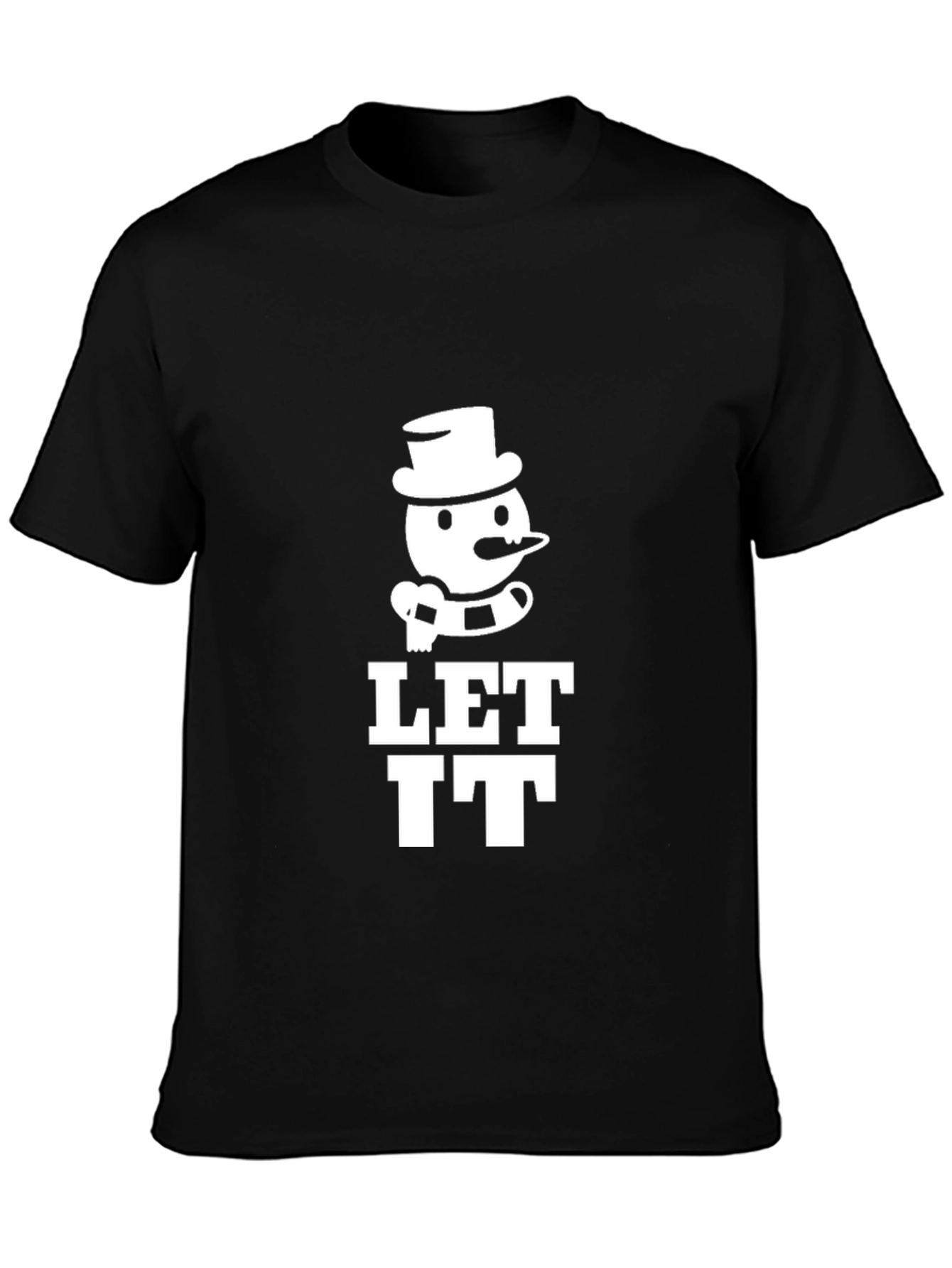 Let It Snowman Graphic Tee - Black