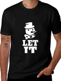 Let It Snowman Graphic Tee - Black
