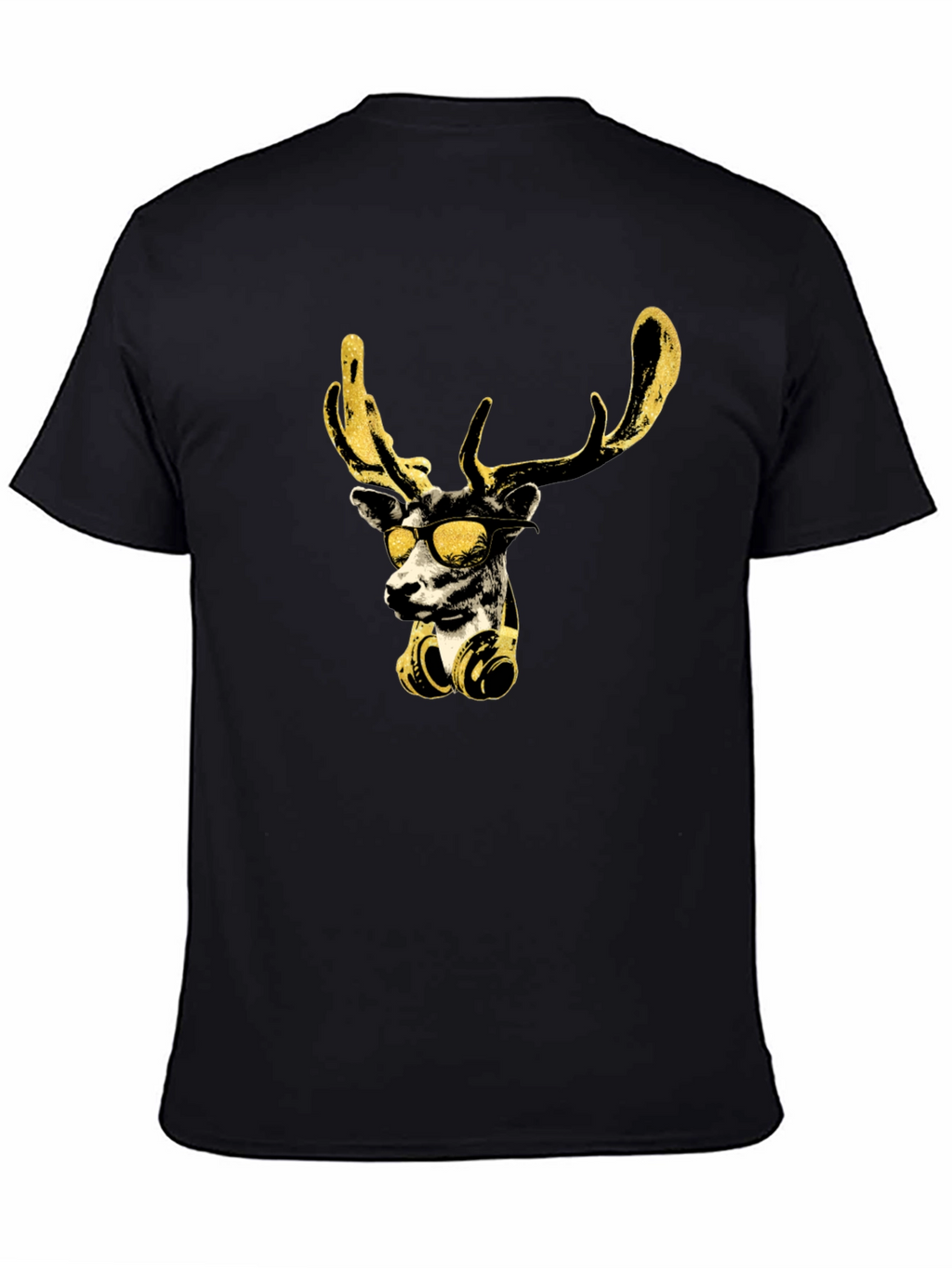 Cool Deer Graphic Black T-Shirt