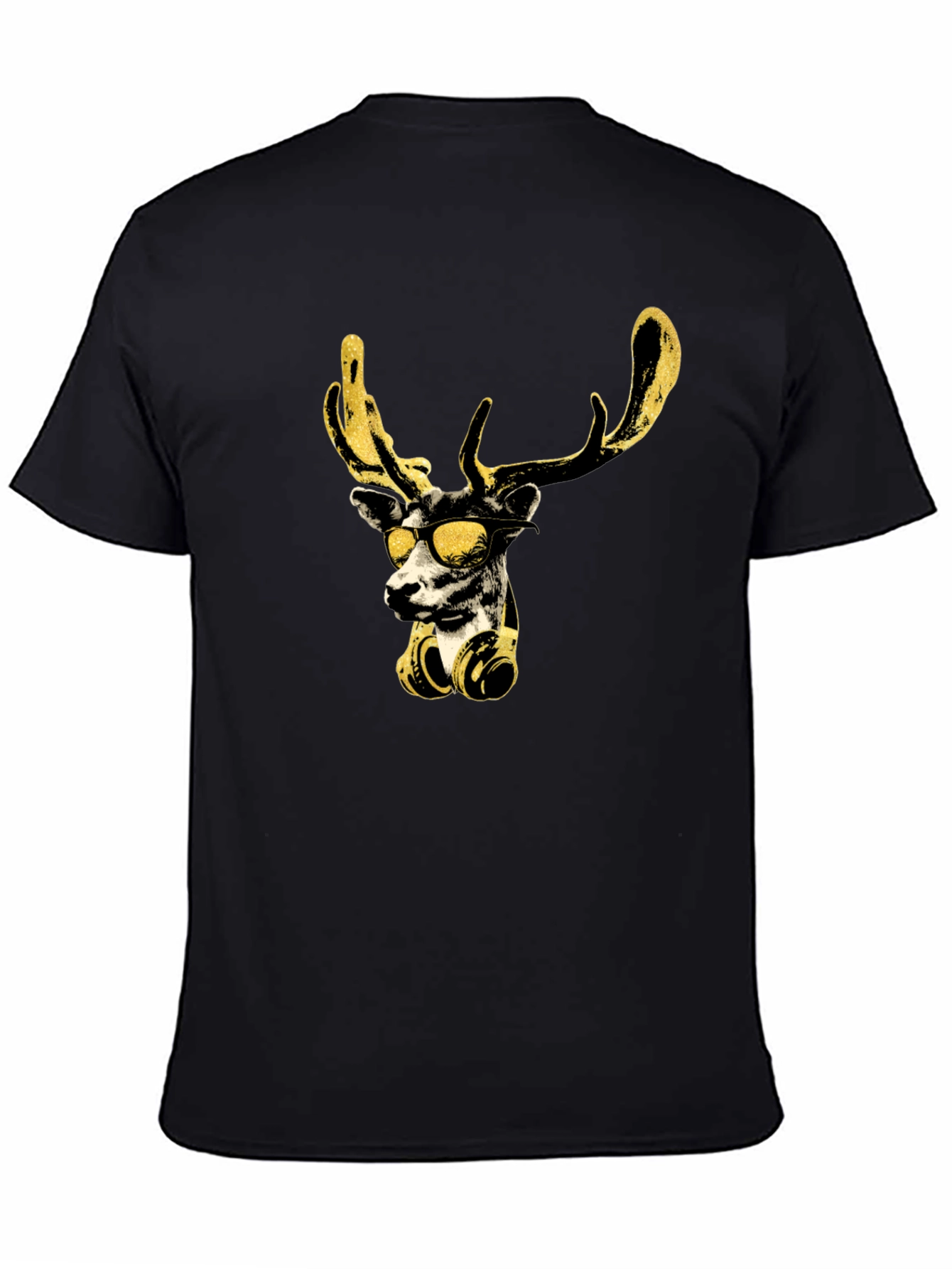 Cool Deer Graphic Black T-Shirt