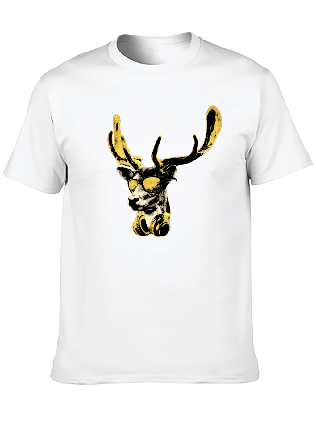 Cool Deer Graphic Black T-Shirt