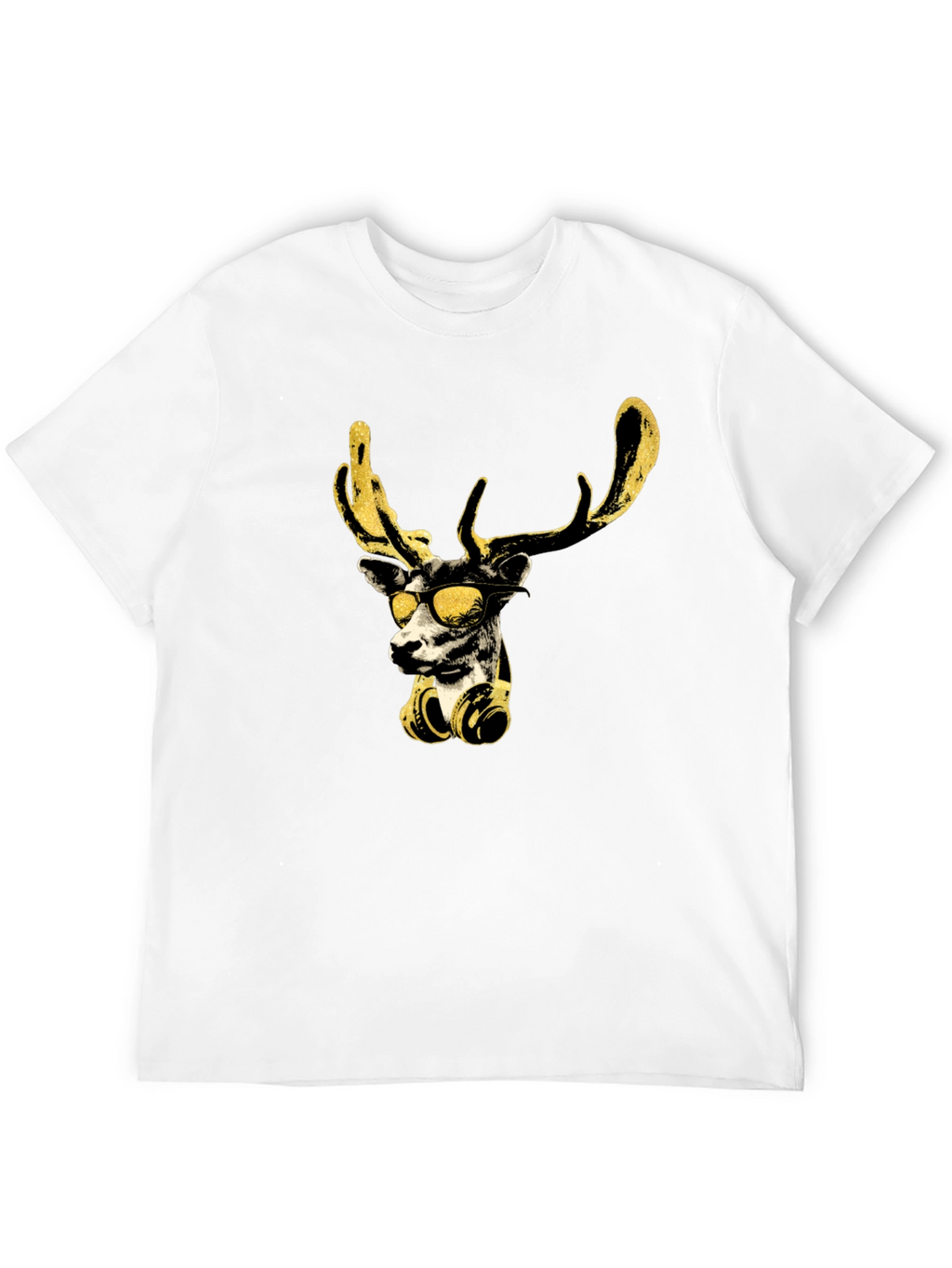 Cool Deer Graphic Black T-Shirt