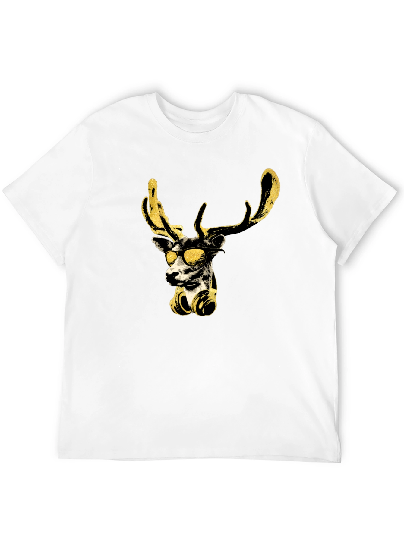 Cool Deer Graphic Black T-Shirt