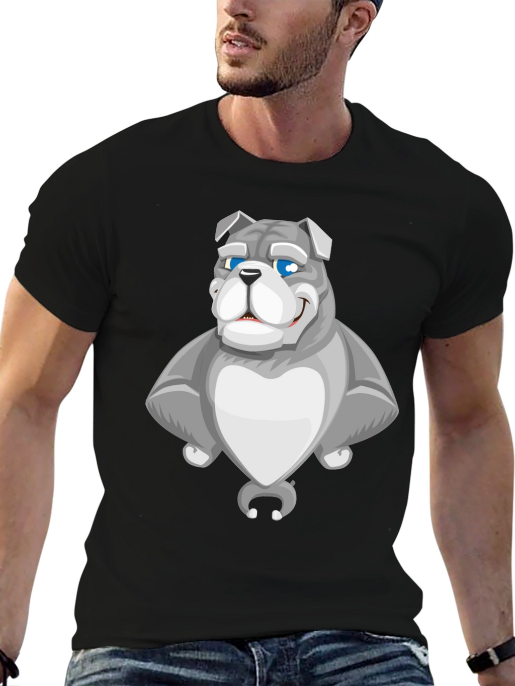 Bulldog Cartoon Graphic Tee