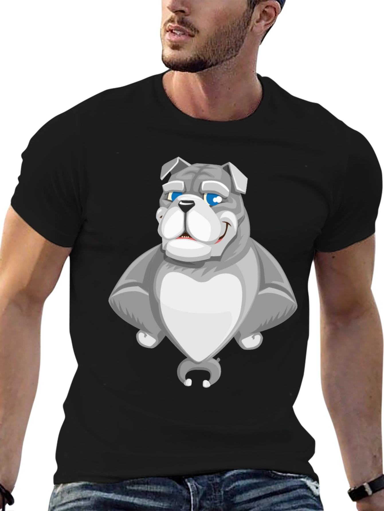 Bulldog Cartoon Graphic Tee