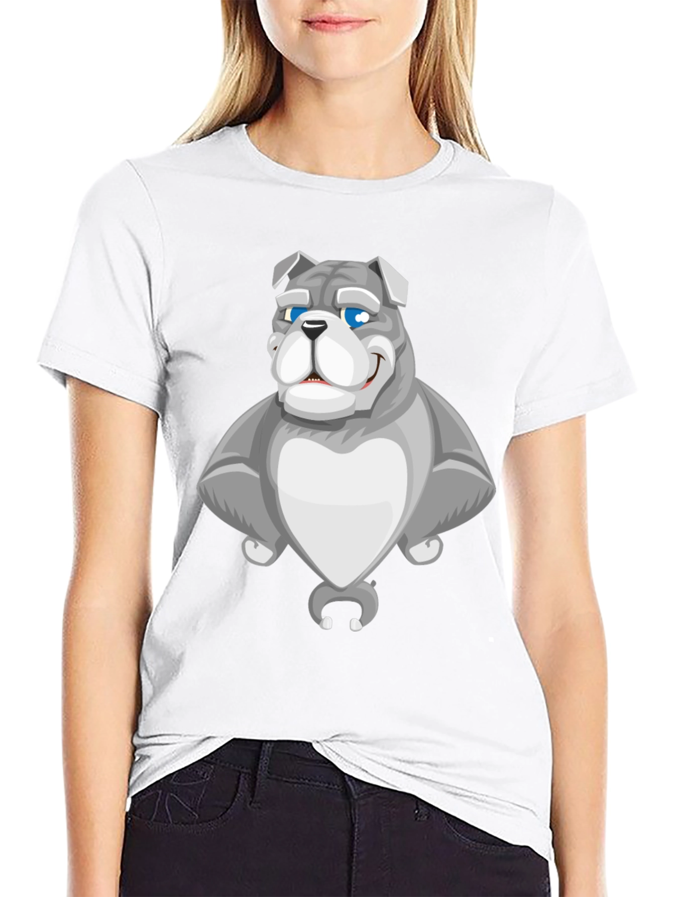 Bulldog Cartoon Graphic Tee