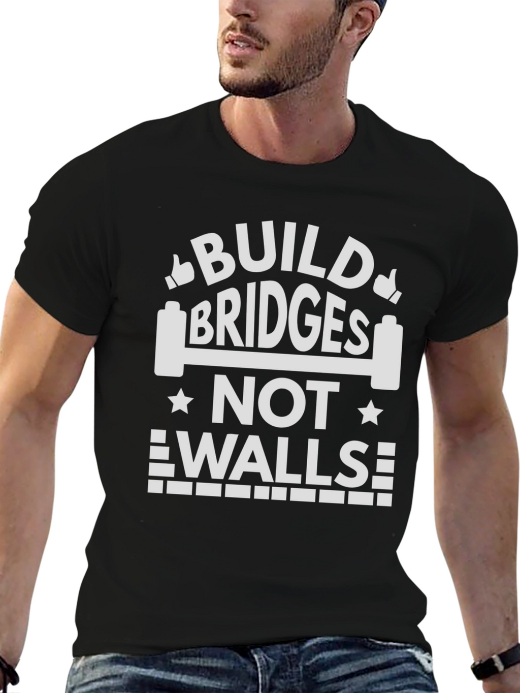 Build Bridges T-Shirt - Motivational Message Tee