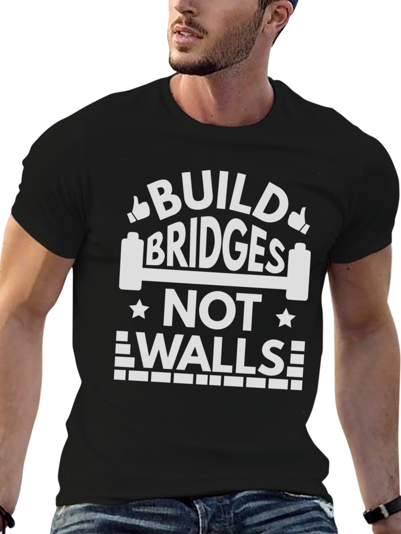 Build Bridges T-Shirt - Motivational Message Tee